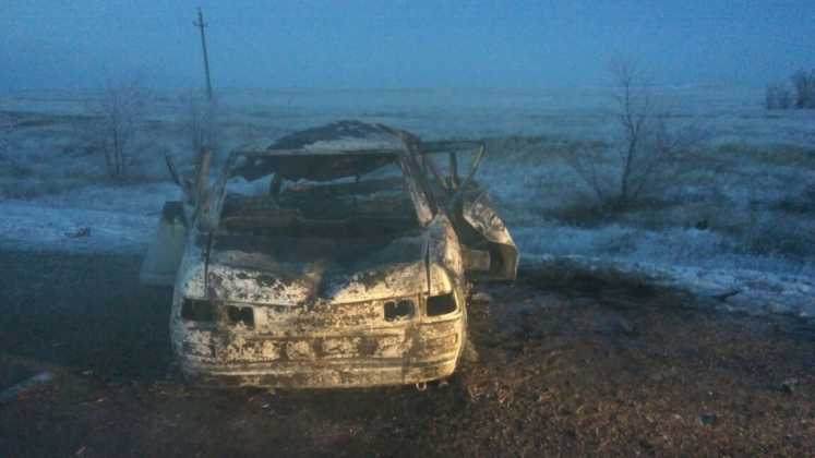 Три человека сгорели в автомобиле, который попал в ДТП