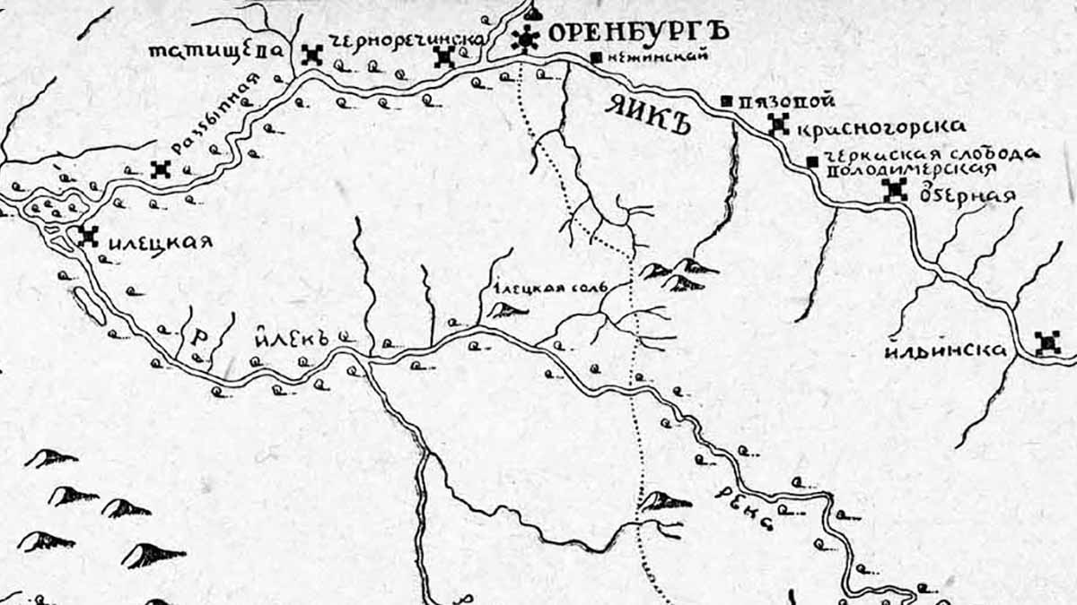 Карта оренбургской губернии до 1917