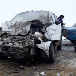 Три автомобиля столкнулись на трассе Оренбург - Акбулак