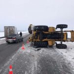 На трассе в Северном районе перевернулся трактор