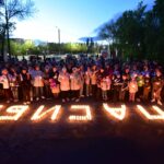 9 мая надпись из свечей памяти