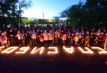 9 мая надпись из свечей памяти