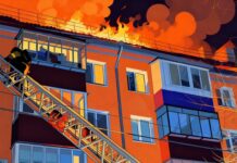 Крупный пожар в жилом доме в Оренбурге на Больничном: что известно к этому часу