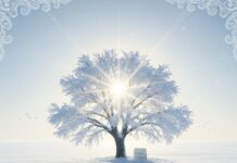 Народные приметы февраля: полный календарь Заснеженное дерево на фоне яркого зимнего солнца, иллюстрирующее народные приметы февраля