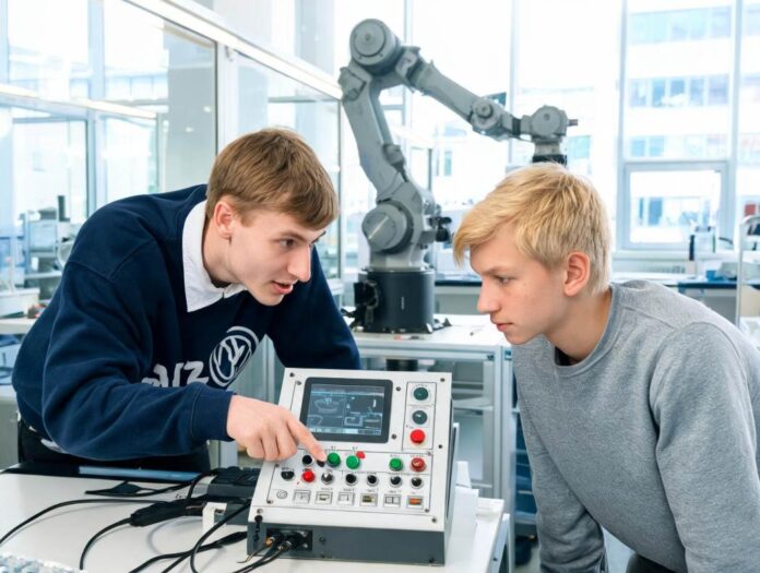 Студенты Учащиеся осваивают робототехнику на мероприятии Единый день открытых дверей в техникуме